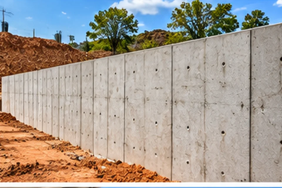 Muro de concreto armado executado em obra